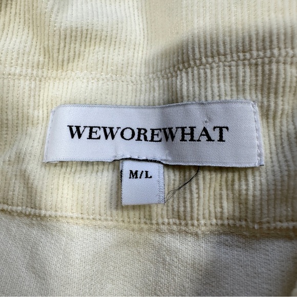 WeWoreWhat Corduroy Snap Button Down Shirt Shacket Oversized in Ivory M/L - Picture 10 of 16